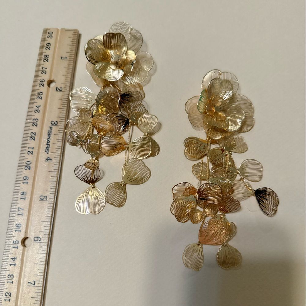 Flower drop earrings N680 - Picture 5 of 5